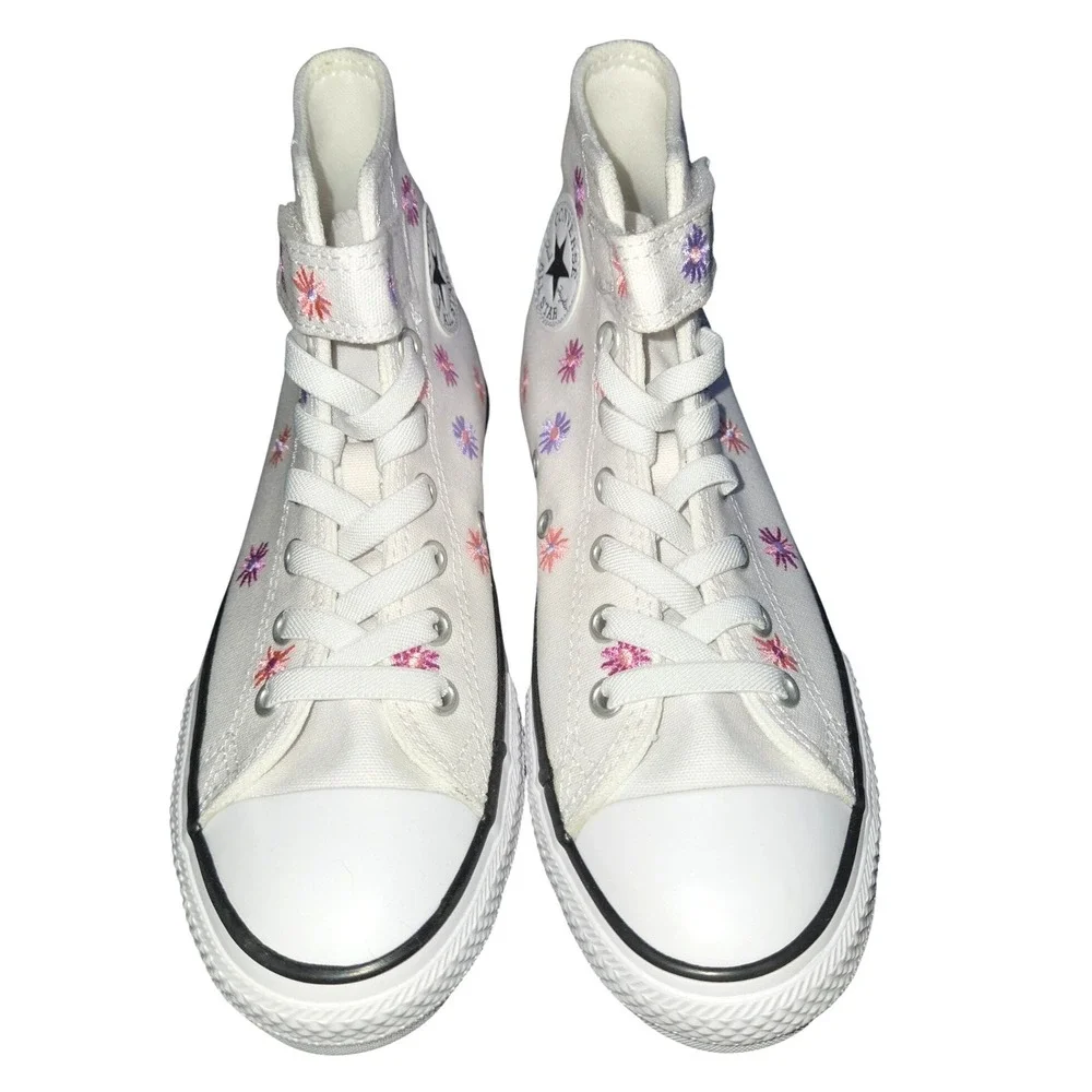 Converse Chuck Taylor All Star 1V Hi Youth 3 White Floral Daisy A13454F Sneaker